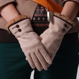 乐为女士手套秋新款韩版时尚可爱保暖手套L12FD153