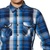 SPORTICA 春季新品双袋男士长袖衬衫 学院风格子纯棉(蓝色 XL)