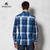 SPORTICA 春季新品双袋男士长袖衬衫 学院风格子纯棉(蓝色 XL)第5张高清大图
