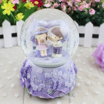 八音盒水晶音乐球 新恋爱时代男女生生日创意