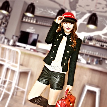 2013年秋装新款<em>女装</em>韩版修身<em>立领</em>纯色长袖开