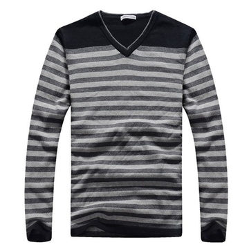 2013秋季新款针织衫男士韩版修身时尚休闲长袖针织衫(灰色 M)