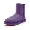 trueway出位2013新款包邮糖果色女平跟棉麻布面中筒雪地靴子tbm-2(紫色 35)