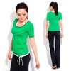 斯泊恩正品 瑜伽服 套装 新款 健身服 跳操服 女 韩版11854+12853(绿色 M)