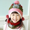 韩国kocotree新款立体麋鹿帽子围脖两件套(粉色 L)