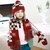 韩国kocotree英伦彩格帽子围巾两件套装(酒红色)第3张高清大图