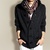 男士纯色立领毛衣开衫外套 秋冬新款韩版男装 修身版针织线衫(黑色 M)