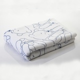 迪士尼宝宝浴巾 无捻印花维尼毛巾全棉浴巾68*138(灰色)