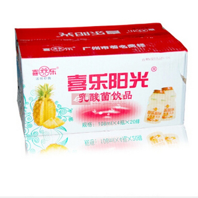 喜乐阳光乳酸菌乳饮品108ml*4瓶*20排 整箱 牛奶 饮料 酸奶 奶