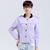2015新款春装韩版太空棉棒球服加厚长袖外套女装(紫色 XL)