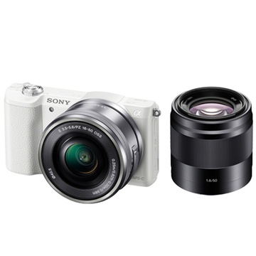 【索尼白色机身黑色镜头单电\/微单相机白色机