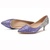 AICCO 春季亮片女高跟鞋时尚高跟鞋女单鞋拼色女鞋995-30(紫银 39)第3张高清大图