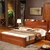 品尚美家 超厚实木床 橡木床双人床 简约大气 中式现代 简约家具卧室婚床1.5米1.8米(海棠色 单床+2个床头柜)