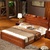 品尚美家 超厚实木床 橡木床双人床 简约大气 中式现代 简约家具卧室婚床1.5米1.8米(海棠色 单床+2个床头柜)第2张高清大图