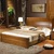 品尚美家 超厚实木床 橡木床双人床 板式田园床 中式现代 简约家具卧室婚床1.5米1.8米(胡桃色 单床+床垫+2个床头柜)