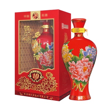 西凤酒国花瓷10年(十年)45度红瓶婚庆(500ml)