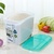 茶花 米桶10kg 塑料厨房储米箱米缸 杂粮面粉桶带滑轮 防潮密封送量杯2305 (绿色)第4张高清大图