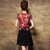 爱衣琳 2016中老年女装夏装短袖连衣裙 中年妈妈装假两件修身连衣裙(红色 5XL)第2张高清大图