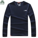 16秋冬新款战地吉普AFS JEEP圆领纯棉弹力长袖T恤衫 3147男士polo(深蓝色 4XL（体重210斤左右）)