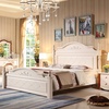 实木床双人床1.8 2.0美式床大人床 地中海实木家具 卧室白色家具M090 白色(单床) 1800*2000(地中海2)