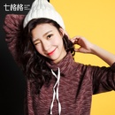 七格格 2016秋冬装新款 休闲简约长袖堆堆领针织内搭T恤 女X628(酒红色 L)
