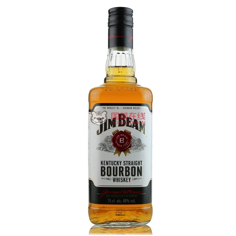 洋酒白占边威士忌白沾边jimbeam750ml美国原瓶进口