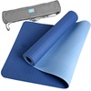 哈他天然环保tpe瑜伽垫6mm加长加厚防滑健身垫加长瑜珈垫(黛蓝-赠背包 6mm)