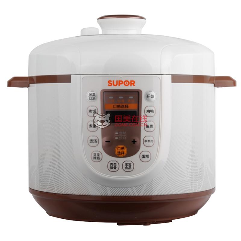 国美价: ¥209.00 主体:;品牌:苏泊尔(SUPOR);类别:机械版;产品尺寸(mm):290*265*265;包装尺寸(mm):295*295*474;容量:4L;适用人数:3-4人;内胆:双胆;内胆材质:铁质彩琅内胆+铝合金不粘内胆;功能特点:;液晶显示:否;预约方式:无;技术参数:;额定电压(V):220V;额定功率(W):峰值功率900W;产品重量(Kg):5.