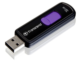 创见（Transcend）JetFlash500伸缩式U盘（黑色）（32GB）