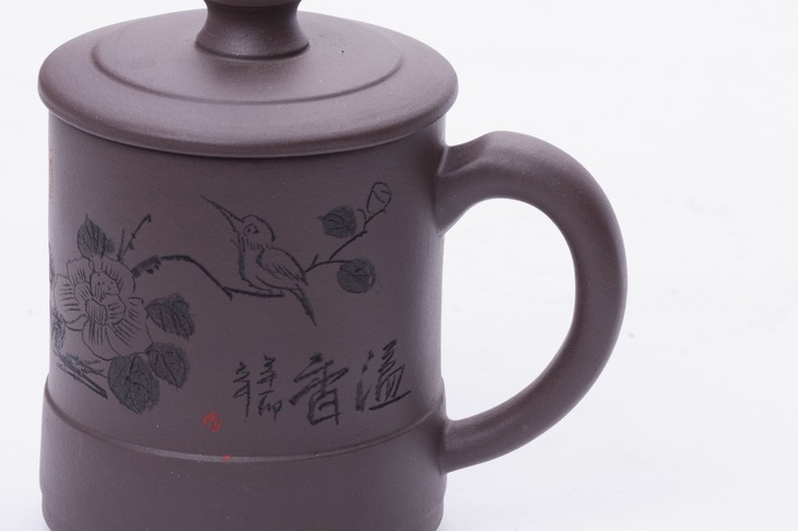 德轩窑紫泥花鸟温香 紫砂杯