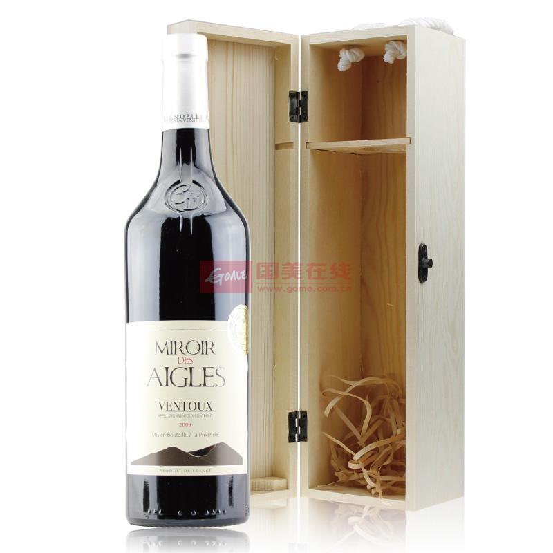 【鹰牌葡萄酒图片】法国原瓶进口 鹰之谷干红葡萄酒 单支木盒图片大全