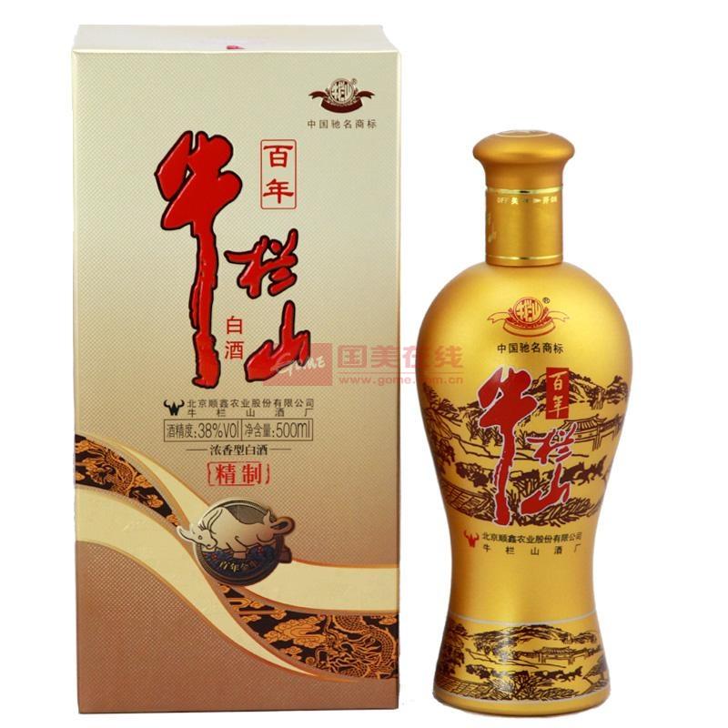 百年牛栏山精制金牛38度500ml