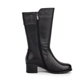 麦高 冬季新款女鞋 时尚中筒粗跟女靴 B15901(黑色 36)
