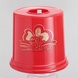 豪丰 婚庆纸巾盒2只圆型塑料大红色纸巾桶 3275
