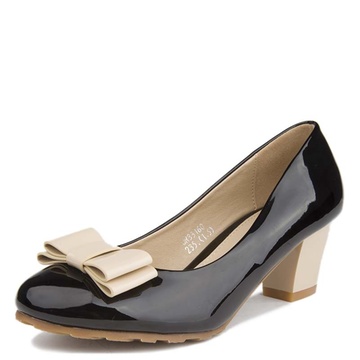 晶锐女款蝴蝶结浅口鞋33160(黑色 37)