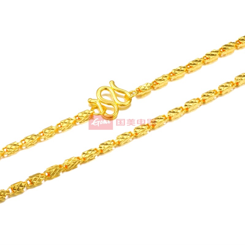 【萃华纯金k金饰品图片】萃华金店 千足金精品项链 菱形盒子项链10.