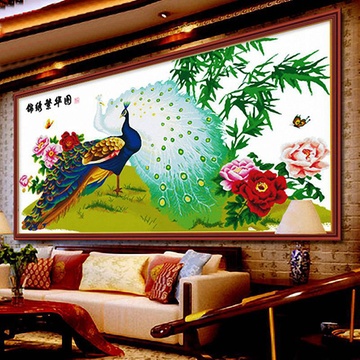 精准印花十字绣孔雀锦绣繁华十字绣大幅新款孔雀开屏系列