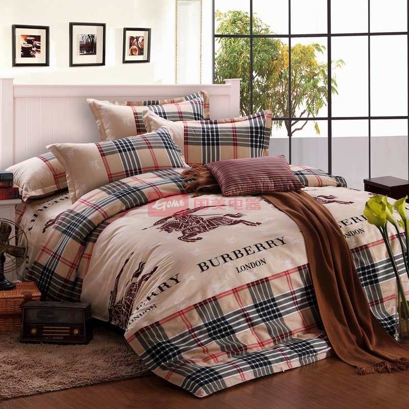 床品件套巴宝莉】皇家皇朝 全棉优质舒适活性印花ab版床单四件套标准