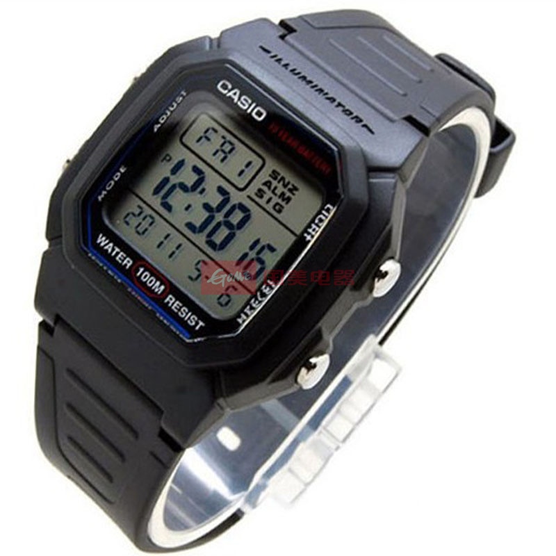卡西欧casio手表电子运动男表w-800h-1a