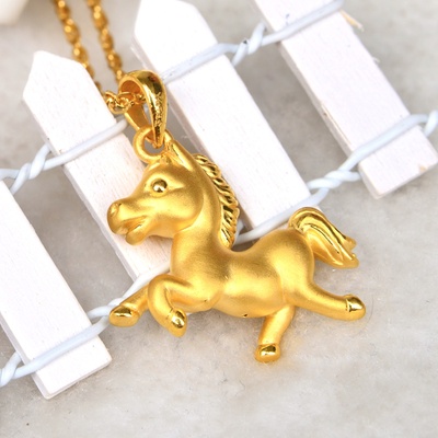 天鑫洋 999千足金/黄金吊坠 开心小马系列 硬金工艺 玉堂金马 精品