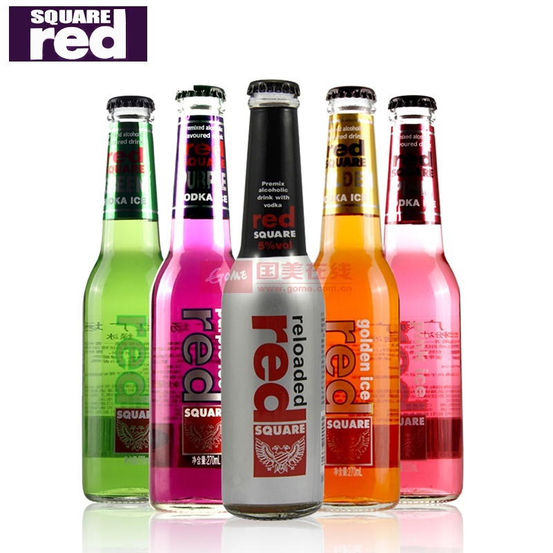 红广场 预调鸡尾酒5瓶装 果味洋酒 五种口味 270ml*5瓶装