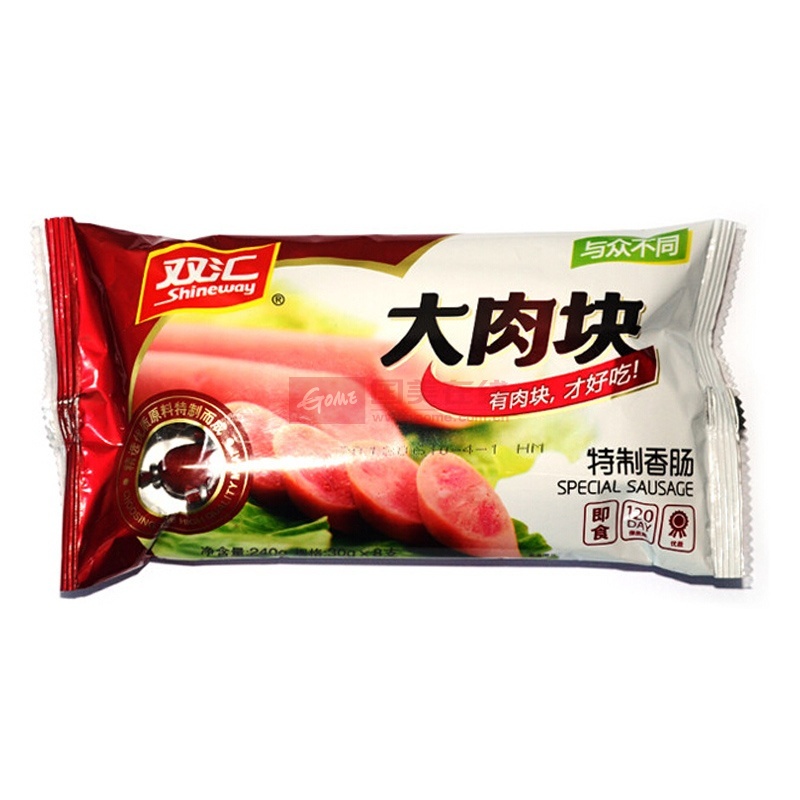 双汇 大肉块特制香肠 240g 零食 食品 火腿 火腿肠 香肠图片【图片