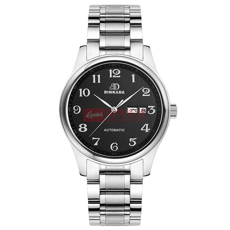 正品瑞士机芯男士手表 多款自动机械表防水钢带皮带腕表(钢带黑盘