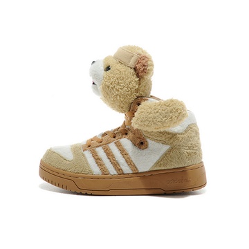 adidas阿迪达斯三叶草男鞋女鞋jspandabear熊猫粉棕熊情侣款加毛保暖