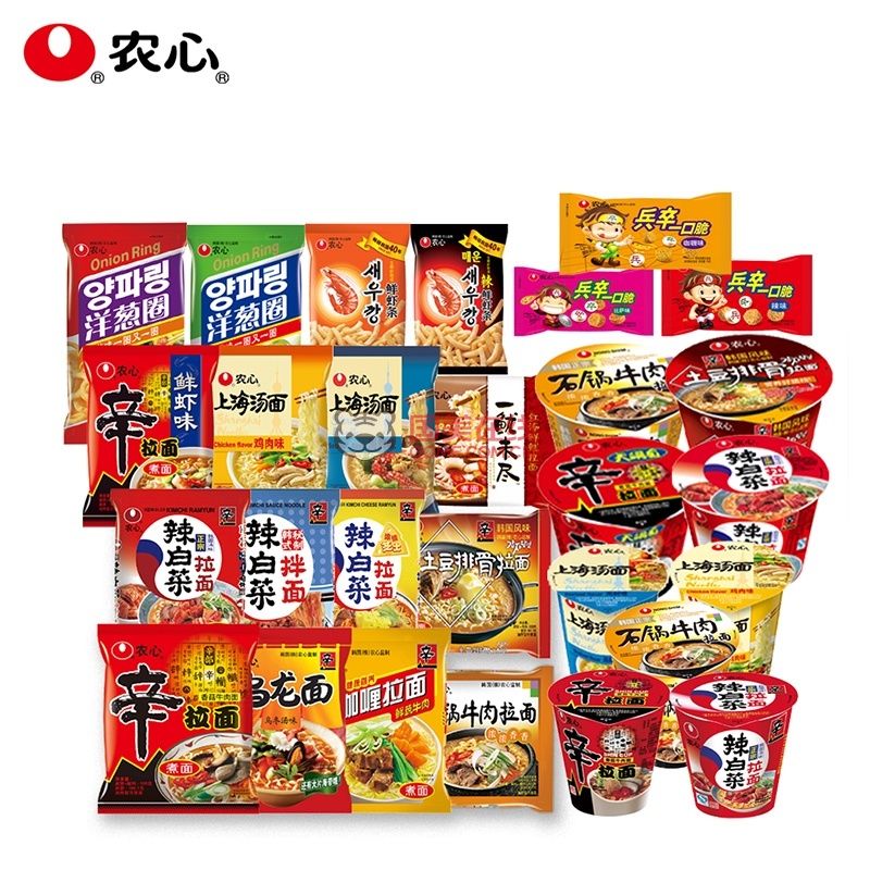 农心 超值全家福礼包 28件 辛拉面/辣白菜/方便面/海鲜面/虾条包邮