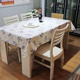 福存家居 餐台布桌布桌旗 台布 茶几布 全棉帆布 餐桌布 多用巾盖布(蓝牡丹 145x145cm)