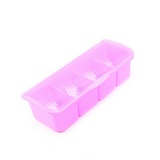家英 透明翻盖式4格调料盒带勺子--A295-4 紫色（ED2101）
