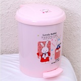 家英 爱心兔脚踏式双层垃圾桶带盖脚踩式居家/厨房垃圾桶(大号（LD1102）)