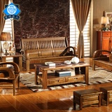 家具实木沙发 五折包邮 中式家具五件套小户型香樟木组合沙发(2+2+3+方茶几)