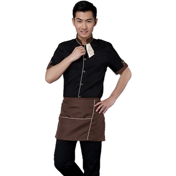 新款酒店工作服夏装餐厅服务员短袖西餐厅酒吧火锅店服务员服装餐厅